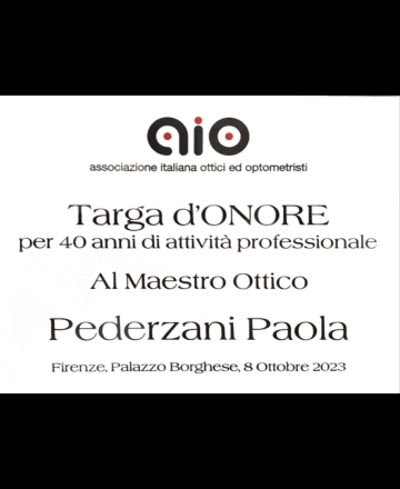 MAESTRO OTTICO PEDERZANI PAOLA