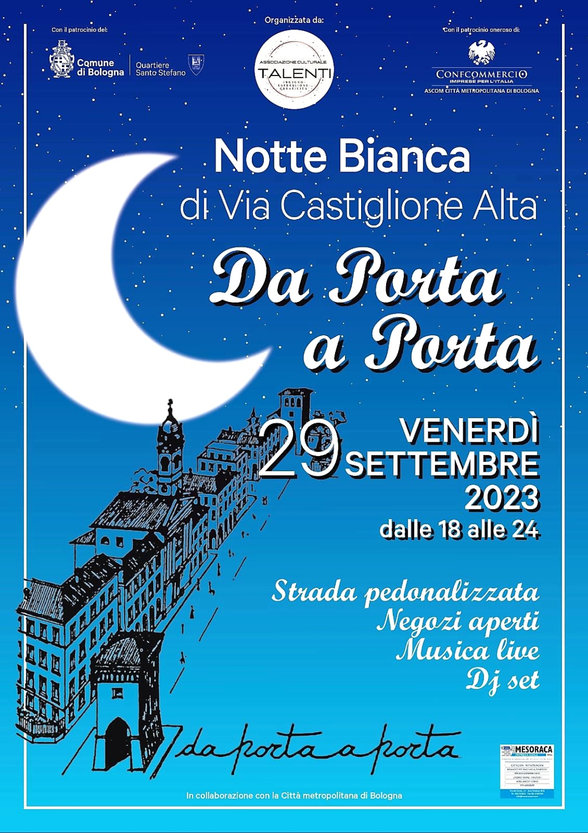 29 Settembre 2023 Notte Bianca di Via Castiglione Alta